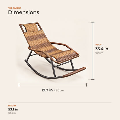 The Riviera dimensions in inches and centimeters