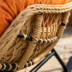 TERAKA – Papasan Rocking Chair Solid PE Rattan Outdoor 15 cm Thick Cushion