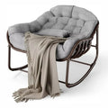 OVALA – XXL Rattan Rocking Chair Egg Shape High-Density 15 cm Cushion