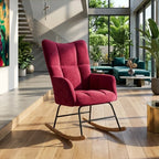 PRISMA – Tufted Velvet Rocking Chair Solid Rubberwood Legs 7 Colours