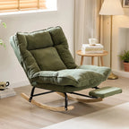 FLEXA – Reclining Rocking Chair 90° to 180° Corduroy Velvet & Footrest