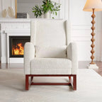 IVORA – Ivory Teddy Velvet Rocking Chair Footrest & Lumbar Cushion