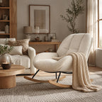 VELVA – Scandinavian Rocking Armchair Corduroy Velvet High Back Nursing