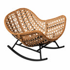 TERAKA – Papasan Rocking Chair Solid PE Rattan Outdoor 15 cm Thick Cushion
