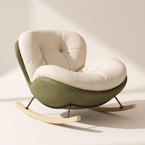 The Nook Shell Rocker with Optional Ottoman in Olive
