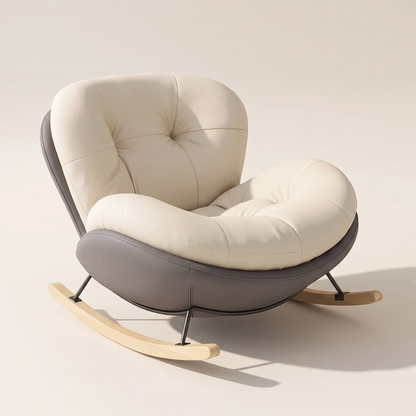 The Nook shell rocker in Stone Gray, studio photo