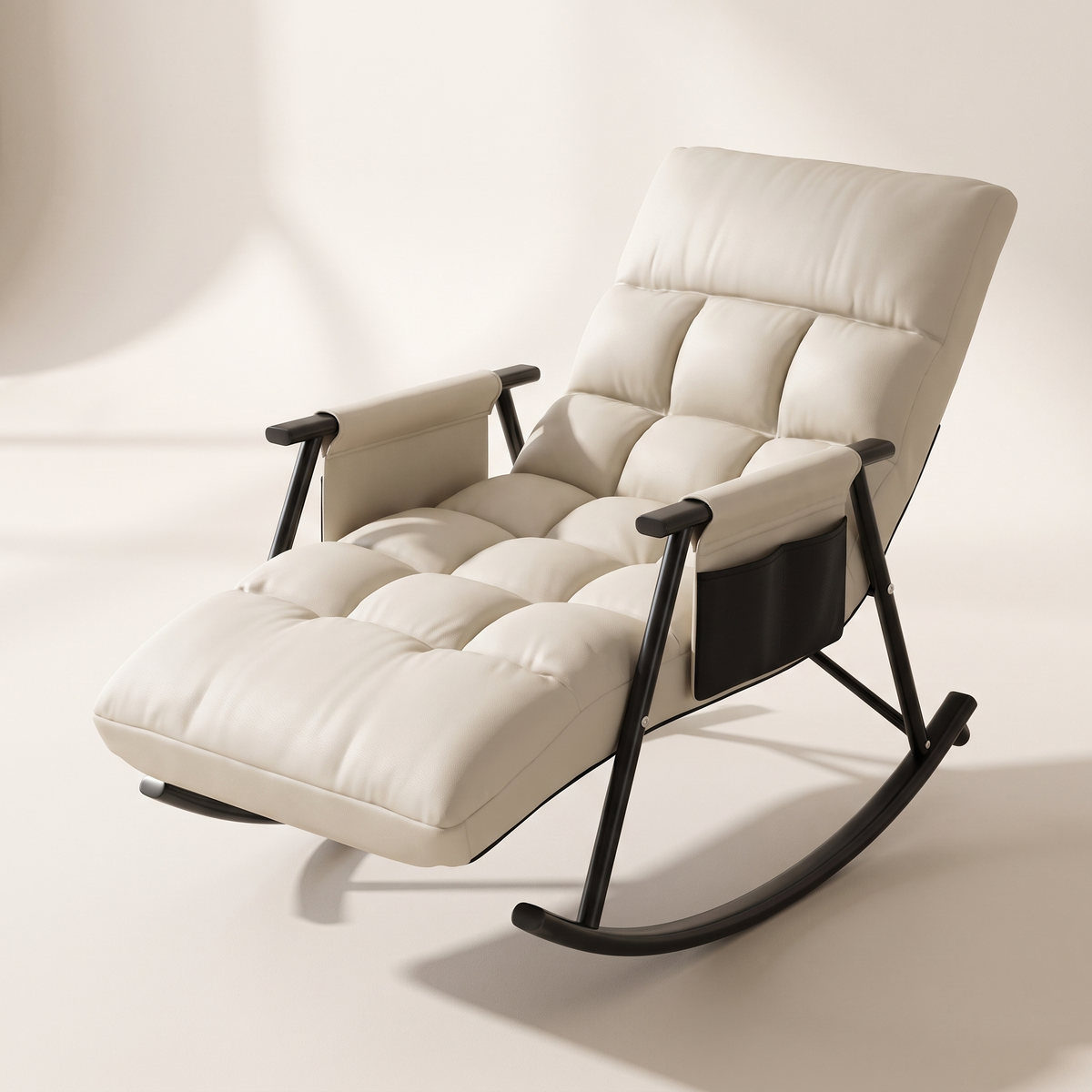 The Sedona reclining rocking lounger in Ivory, studio photo