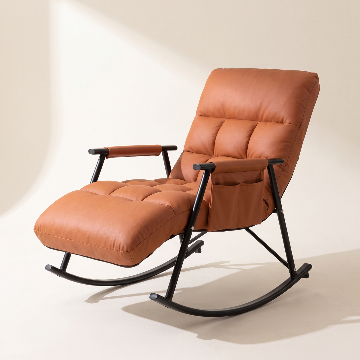 The Sedona reclining rocking lounger in Terracotta, studio photo