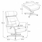 ELVIK – Faux Leather Recliner Armchair Black Adjustable Headrest & Footrest