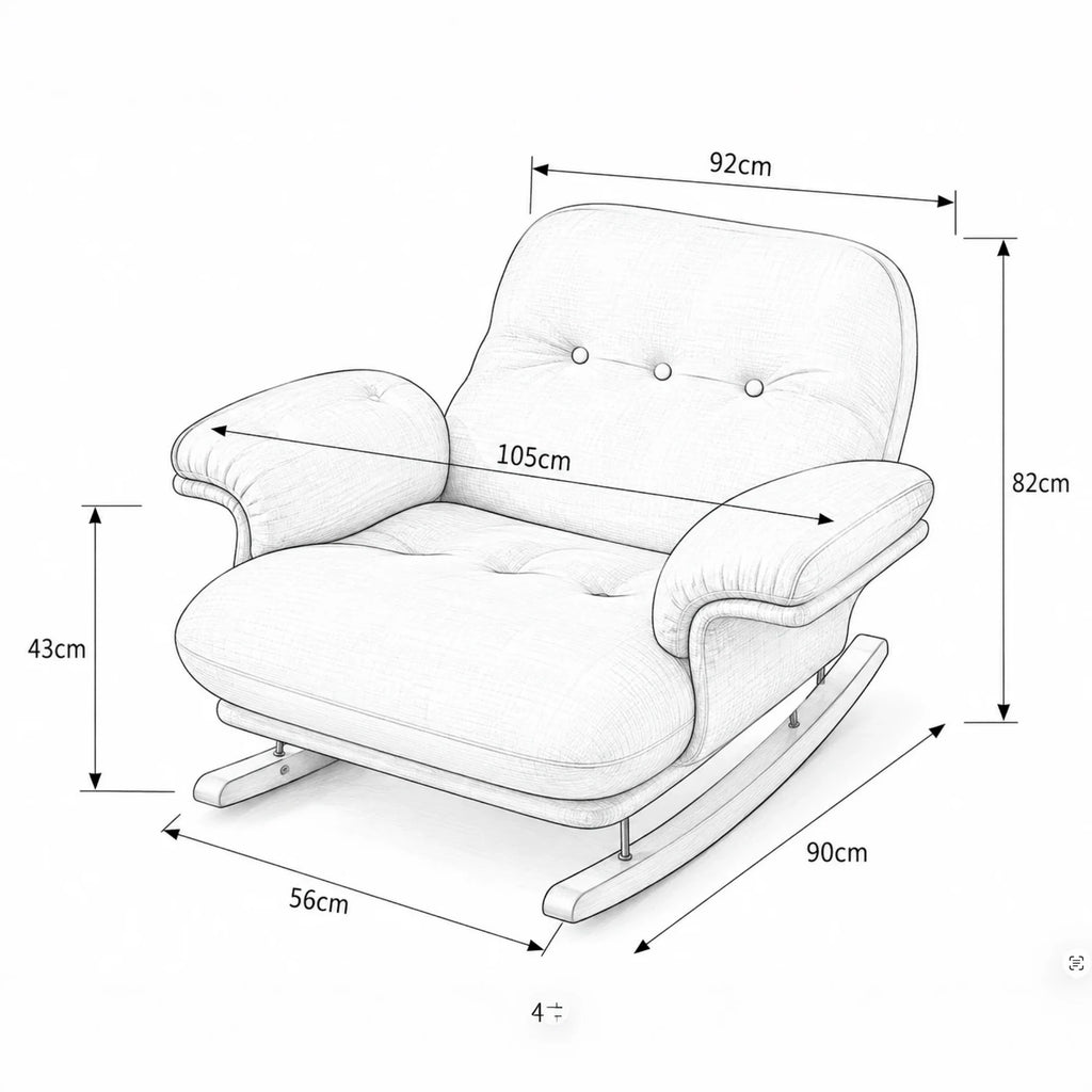 ORAVA – XXL Cocoon Rocking Chair Tufted Chenille 5-Position Recline