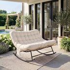 DUOVA – 2-Seater Rocking Chair PE Rattan Outdoor XXL Cushion 160 cm