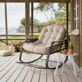 PATIA – Outdoor Rattan Rocking Chair Weatherproof 14 cm Thick Cushion