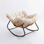 ROTVA – PE Rattan Rocking Chair Indoor Outdoor Washable Quilted Cover