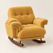 The Billow XXL Chenille Cocoon Recliner Rocker in Mustard