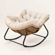 The Cabana Indoor-Outdoor Rattan Rocker in Ecru
