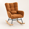 The Cubby teddy wingback rocker in Camel, studio photo