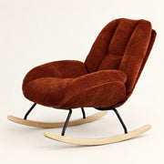 The Ember Chenille Lounge Rocker in Terracotta