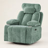 The Everett power swivel rocker recliner with USB in Sage Green, studio photo
