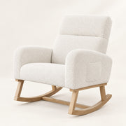 The Fleece High-Back Teddy Rocker in Ivory