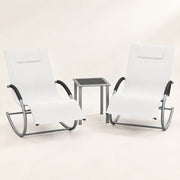 The Lido Set: 2 Rocking Sun Loungers in Ivory