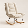 The Linnea 2-in-1 linen reclining rocker in Linen Beige, studio photo