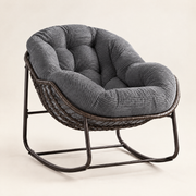 The Moonbeam Papasan Rocker in Grey