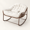 The Oasis oversized wicker rocker in Ivory, studio photo