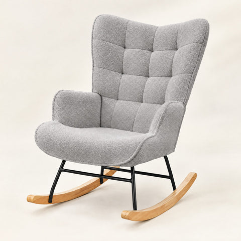 The Petal Compact Teddy Rocker in Grey