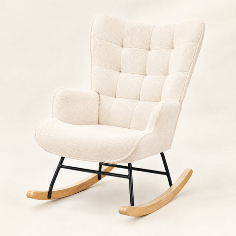The Petal Compact Teddy Rocker in Ivory