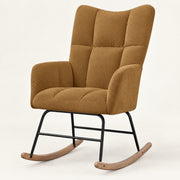 The Poppy Tufted Velvet Wingback Rocker in Brown