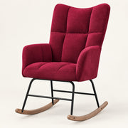 The Poppy Tufted Velvet Wingback Rocker in Burgundy