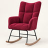 The Poppy tufted velvet wingback rocker in Burgundy, studio photo
