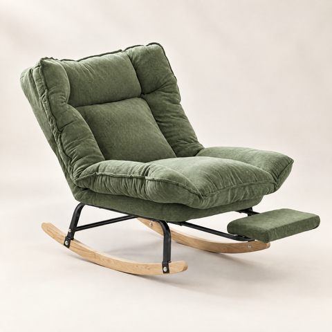 The Slumber Reclining Rocker in Olive Green