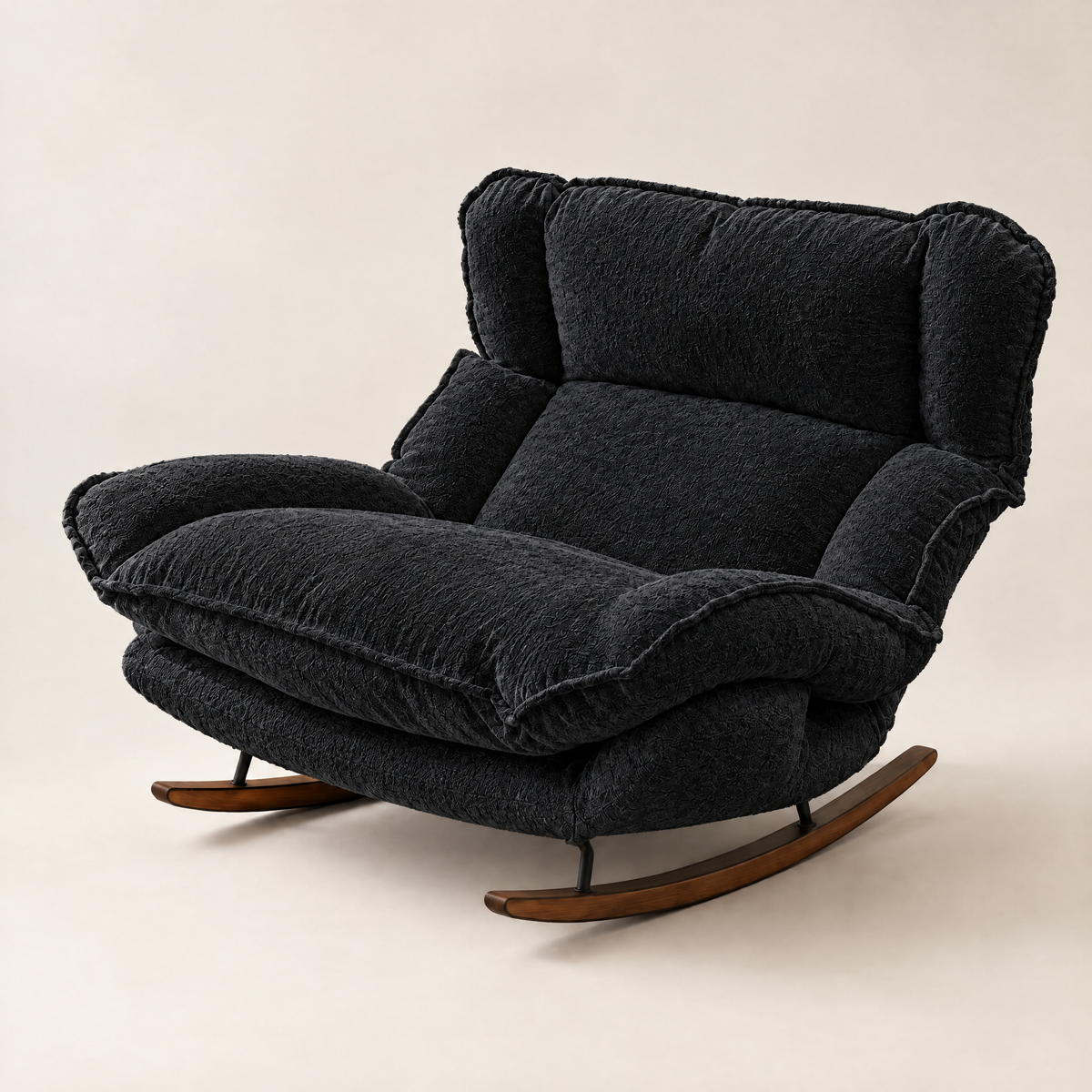 The Sunday 5-position reclining rocker in Black, studio photo