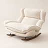 The Sunday 5-position reclining rocker in Ivory, studio photo
