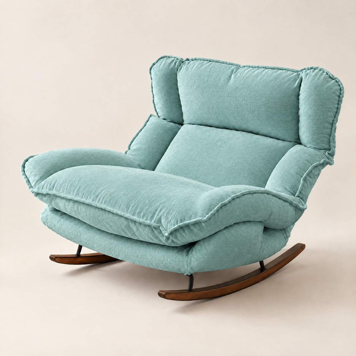 The Sunday 5-position reclining rocker in Light Blue, studio photo