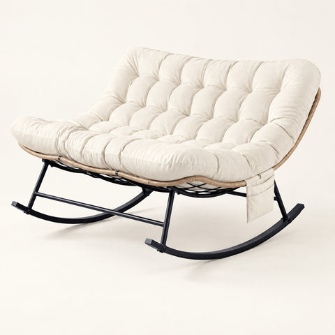 The Tandem 2-Seat Rocking Loveseat in Ivory