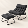 The Tidewater outdoor rocker + ottoman in Black, studio photo