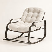 The Veranda Outdoor Rattan Rocker in Cream