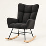 The Winslow boucle wingback rocker in Black, studio photo