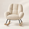 The Wisp corduroy cocoon rocker in Beige, studio photo